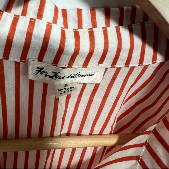 For Love and Lemons Orange Stripe Button Front Shirt in Excellent Condition - Picture 7 of 7